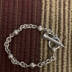 Sterling Silver Golf bracelet. Golf balls & golf tee toggle.